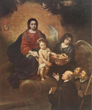 Картина "the infant jesus distributing bread to pilgrims" художника "мурильо бартоломе эстебан"