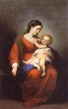 Картина "virgin and child" художника "мурильо бартоломе эстебан"