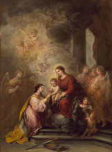 Картина "the mystic marriage of saint catherine" художника "мурильо бартоломе эстебан"