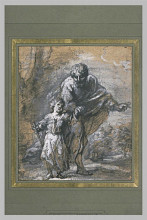 Репродукция картины "promenade st. joseph and the infant jesus" художника "мурильо бартоломе эстебан"