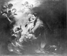 Копия картины "saint anthony of padua adore the child" художника "мурильо бартоломе эстебан"