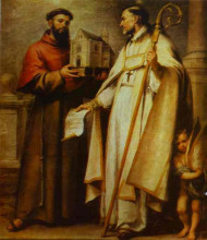 Картина "st. leander and st. bonaventure" художника "мурильо бартоломе эстебан"