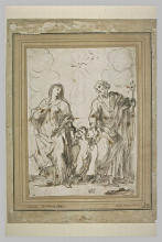 Репродукция картины "the infant jesus, between the virgin and st. joseph" художника "мурильо бартоломе эстебан"