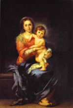 Репродукция картины "madonna and child" художника "мурильо бартоломе эстебан"