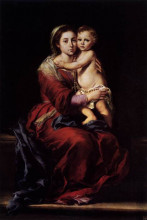 Репродукция картины "the virgin of the rosary" художника "мурильо бартоломе эстебан"