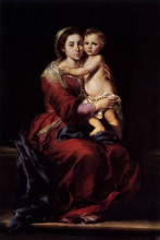 Картина "the virgin of the rosary" художника "мурильо бартоломе эстебан"
