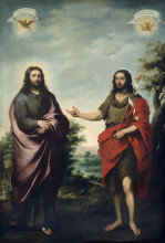 Репродукция картины "saint john the baptist pointing to christ" художника "мурильо бартоломе эстебан"