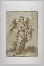 Копия картины "angel holding the crown of thorns" художника "мурильо бартоломе эстебан"