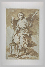 Копия картины "angel holding the lantern and the sword that was used to cut the ear of malchus" художника "мурильо бартоломе эстебан"