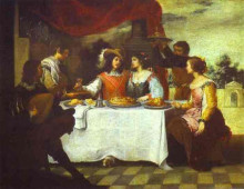 Картина "the prodigal son feasting with courtesans" художника "мурильо бартоломе эстебан"