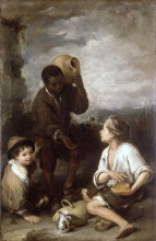 Картина "two peasant boys and a negro boy" художника "мурильо бартоломе эстебан"