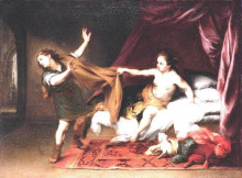 Картина "joseph and potiphar&#39;s wife" художника "мурильо бартоломе эстебан"