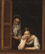 Копия картины "a girl and her duenna" художника "мурильо бартоломе эстебан"