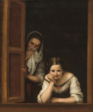 Репродукция картины "a girl and her duenna" художника "мурильо бартоломе эстебан"