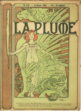 Репродукция картины "cover composed by mucha for the french literary and artistic review la plume" художника "муха альфонс"