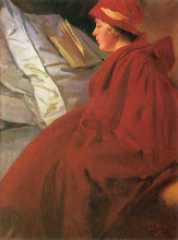 Репродукция картины "the red cape" художника "муха альфонс"