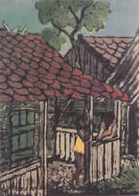 Копия картины "zwei zigeunerkinde vor der h&#252;tte" художника "мюллер отто (художник)"