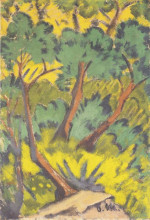 Копия картины "waldst&#252;ck mit stein und geb&#252;sch" художника "мюллер отто (художник)"
