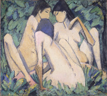 Картина "three girls in a wood" художника "мюллер отто (художник)"