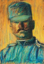 Репродукция картины "soldier head" художника "надь иштван"
