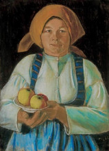 Копия картины "young wife keeping apples" художника "надь иштван"