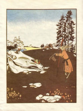 Репродукция картины "illustration. &#39;fairy tales: teremok. mizgir&#39;." художника "нарбут георгий"