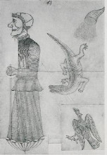 Репродукция картины "witch with eagle, crocodile and cornucopia" художника "наттерер август"