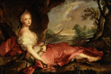 Картина "portrait of mary adelaide of france as diana" художника "натье жан-марк"