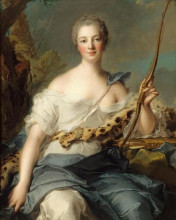 Репродукция картины "jeanne-antoinette poisson, marquise de pompadour as diana" художника "натье жан-марк"