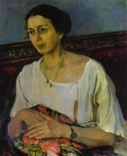 Репродукция картины "portrait of elena rasumova" художника "нестеров михаил"