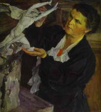 Копия картины "portrait of vera mukhina" художника "нестеров михаил"