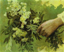 Репродукция картины "a hand with flowers" художника "нестеров михаил"