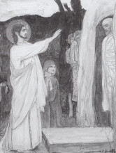 Репродукция картины "воскрешение лазаря" художника "нестеров михаил"