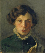 Копия картины "портрет м.и.нестеровой, первой жены художника" художника "нестеров михаил"