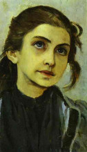 Репродукция картины "portrait of a girl (study for youth of st. sergiy radonezhsky)" художника "нестеров михаил"