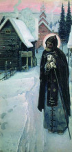 Репродукция картины "saint sergius&#39; labours (right part of the triptych)" художника "нестеров михаил"