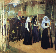 Репродукция картины "the taking of the veil" художника "нестеров михаил"