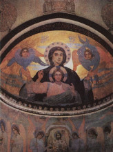 Копия картины "a fresco by m. nesterov from akhali zarzma monastery, abastumani, georgia" художника "нестеров михаил"