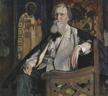 Репродукция картины "portrait of victor vasnetsov" художника "нестеров михаил"