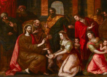 Картина "christ blessing the little children" художника "ноорт адам ван"