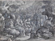 Картина "a scene of exodus with women and children resting" художника "ноорт адам ван"
