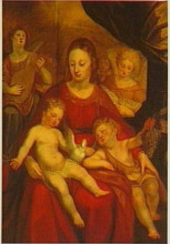 Картина "mary and the christ child with john the baptist" художника "ноорт адам ван"