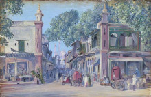 Репродукция картины "the street of blood, delhi" художника "норт марианна"