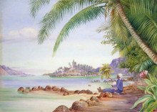 Копия картины "view of round island and a part of st anne&#39;s from quarantine island" художника "норт марианна"