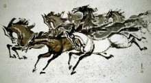 Репродукция картины "the picture of a herd of horse" художника "овон"