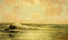 Копия картины "seascape with pines and overhanging clouds" художника "ондердонк роберт джулиан"