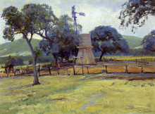 Репродукция картины "windmill on williams ranch" художника "ондердонк роберт джулиан"