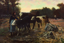 Копия картины "landscape with cattle" художника "ондердонк роберт джулиан"
