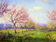 Репродукция картины "peach orchard on mavericks farm" художника "ондердонк роберт джулиан"