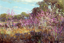 Копия картины "redbud tree in bloom at leon springs, san antonio" художника "ондердонк роберт джулиан"
